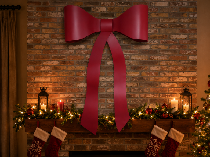 Giant Red Bow Wall Decoration