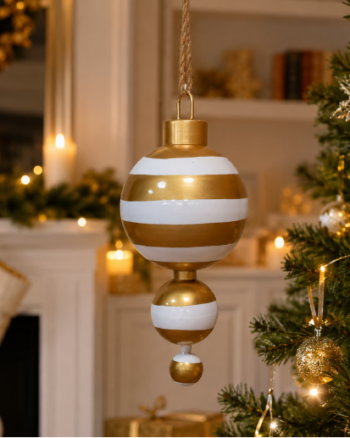 Gold Stripe Decoration Small Hanging Festive Ornament