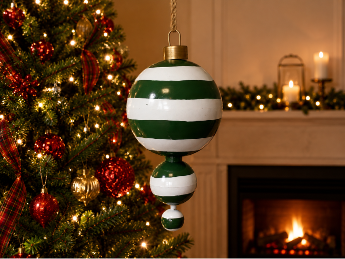 Green Stripe Decoration Large