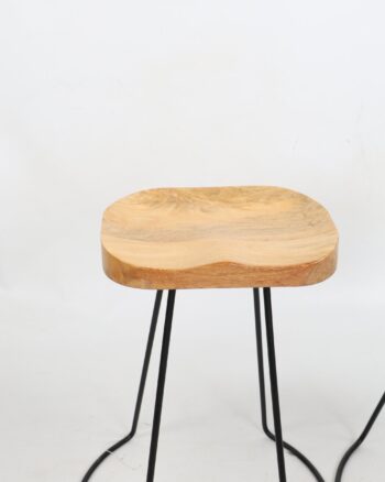 Pair of Modern Tractor Seat Style Bar Stools with Metal Bases