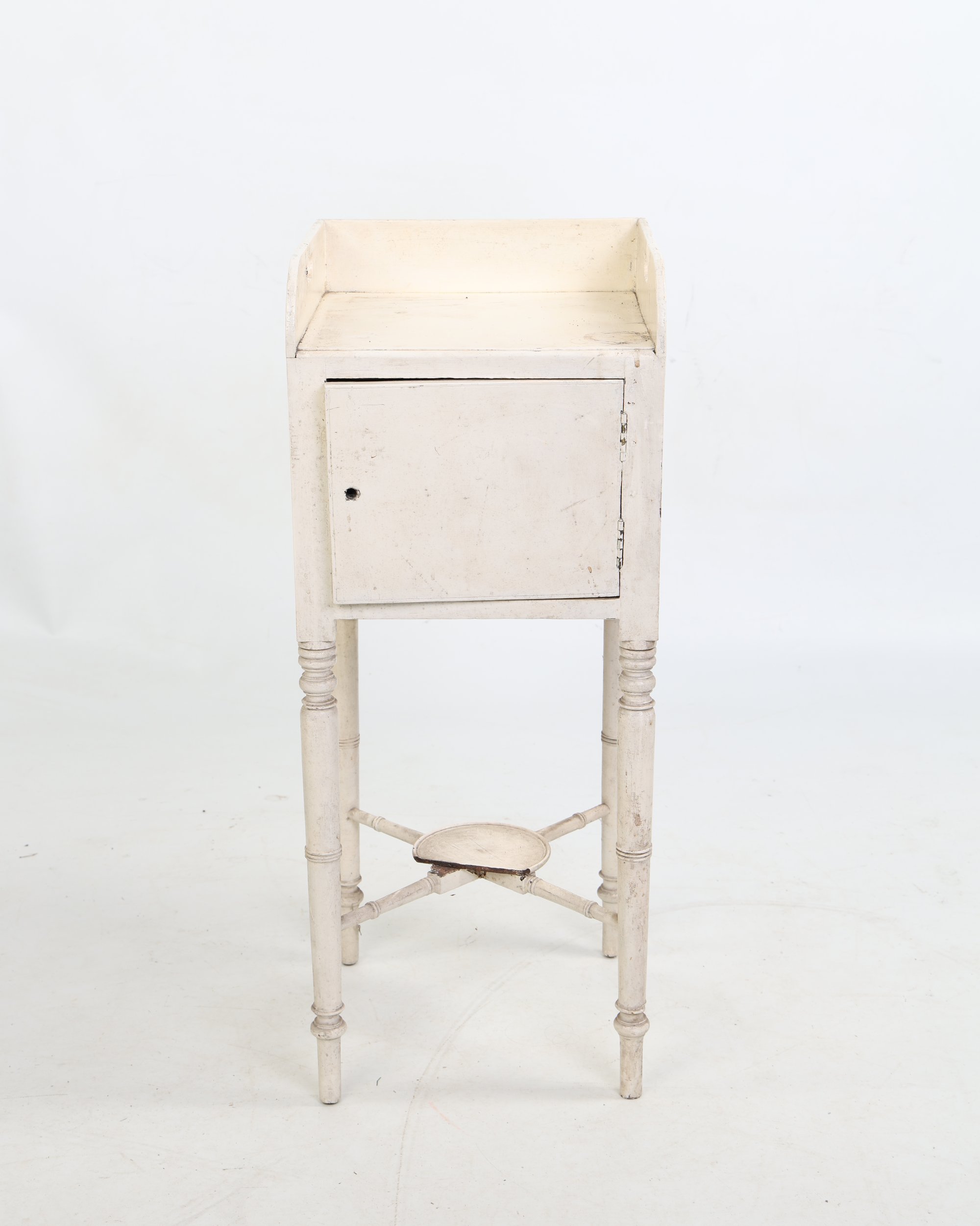Rustic Painted Wooden Washstand with Cupboard