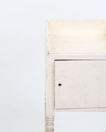 Rustic Painted Wooden Washstand with Cupboard