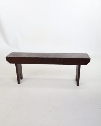 Rustic Dark Brown Wooden Trestle Bench