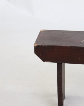 Rustic Dark Brown Wooden Trestle Bench