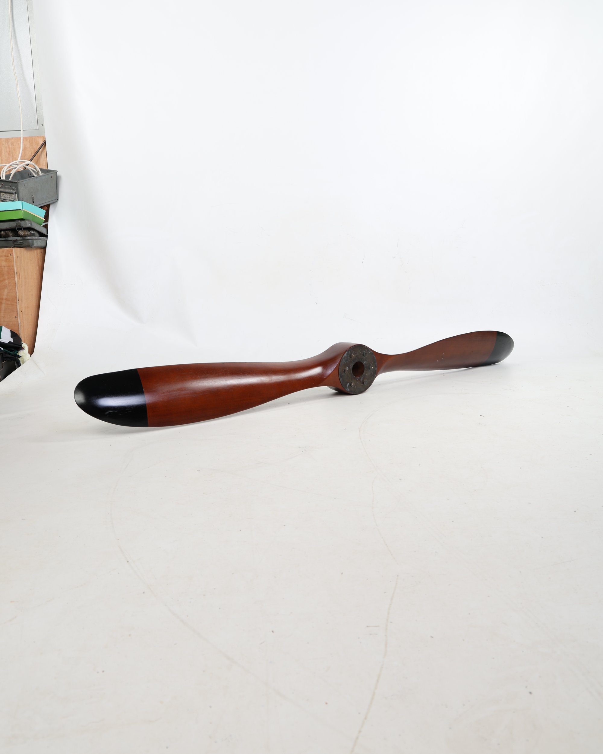 Vintage Style Wooden Aircraft Propeller with Metal Boss