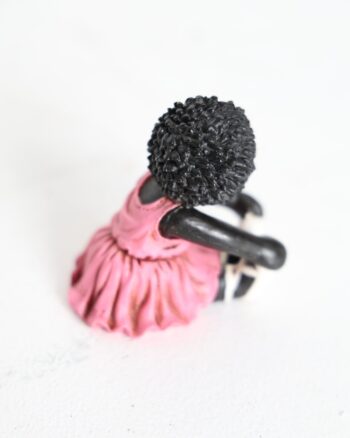 Golly Style Seated Ballerina Plastic Figurine