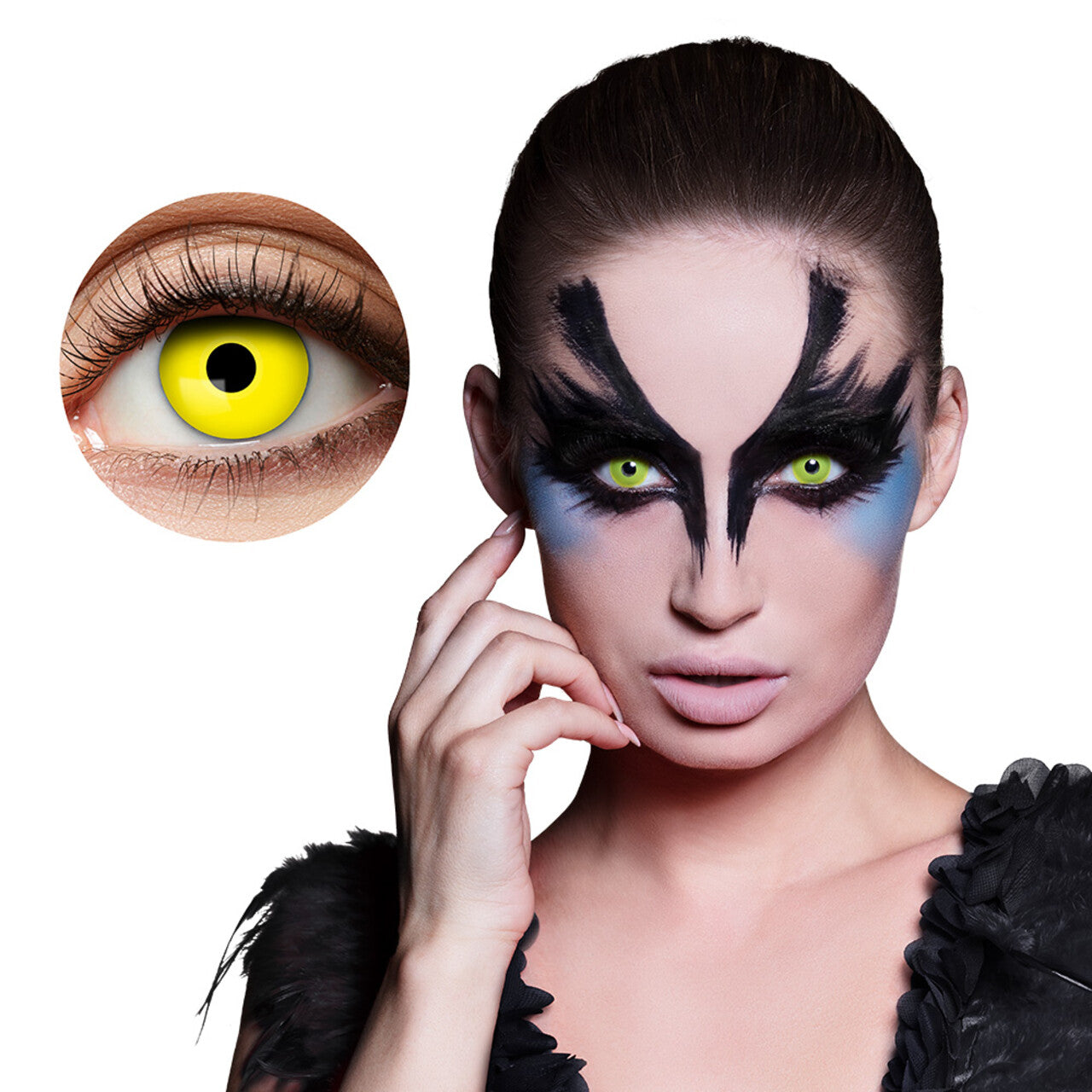 Raven Yellow Costume Contact Lenses (1 Week)