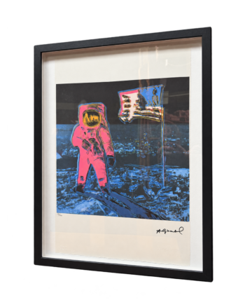 Framed Pop Art Astronaut Print in Pink and Blue