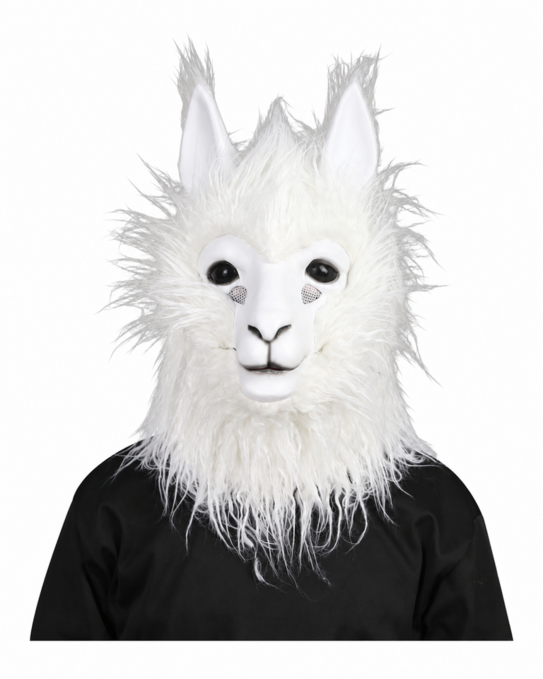 Adult Alpaca Mask with Moving Mouth