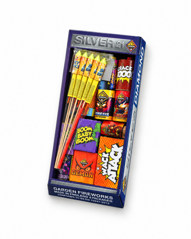 Silver 21 Fireworks Selection Box by Diamond Fireworks