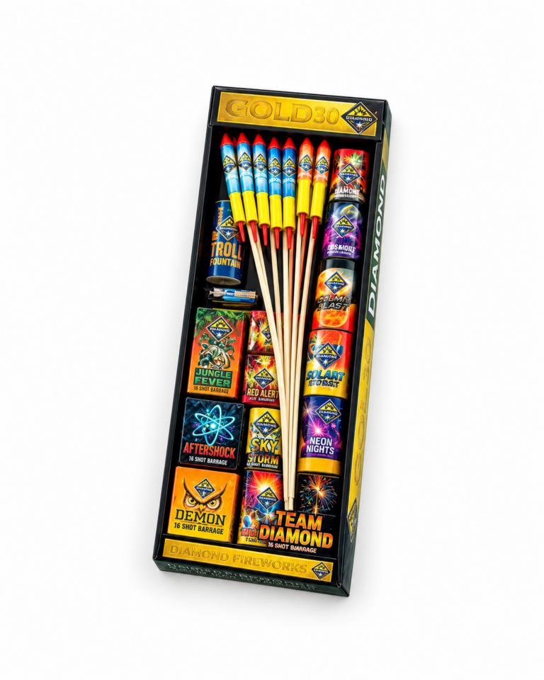 Gold 30 Fireworks Selection Box by Diamond Fireworks