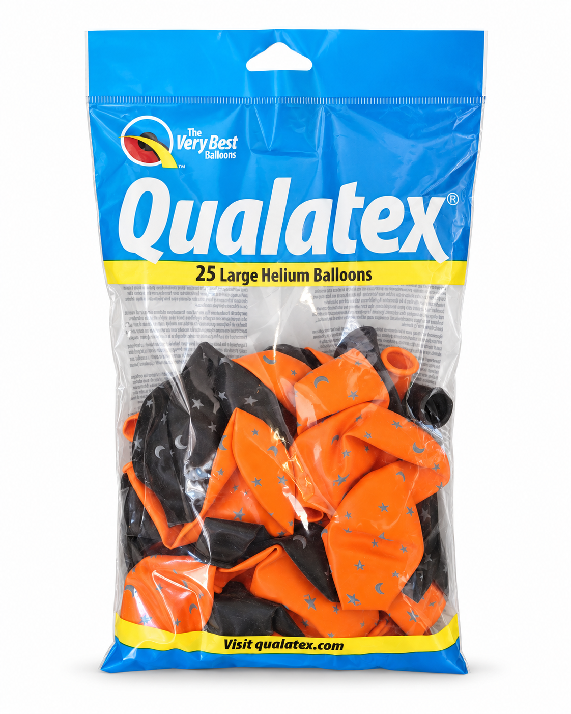 Qualatex Halloween Moon and Stars Balloons – Pack of 25