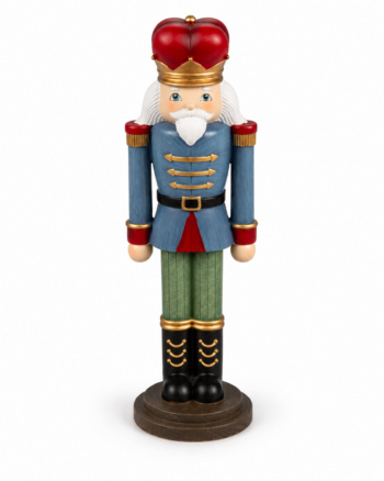 Blue Christmas Nutcracker with Red Crown – 28cm