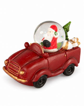 Santa in Red Pickup Truck Snow Globe