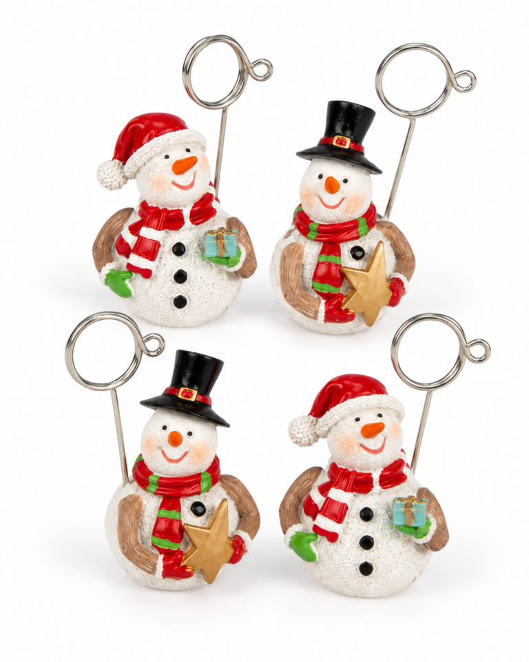 Snowman Christmas Place Card Holders – Set of 4