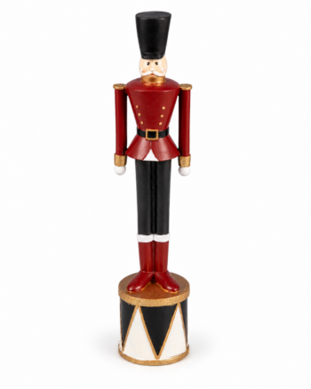 Red Christmas Soldier on Drum – 34cm