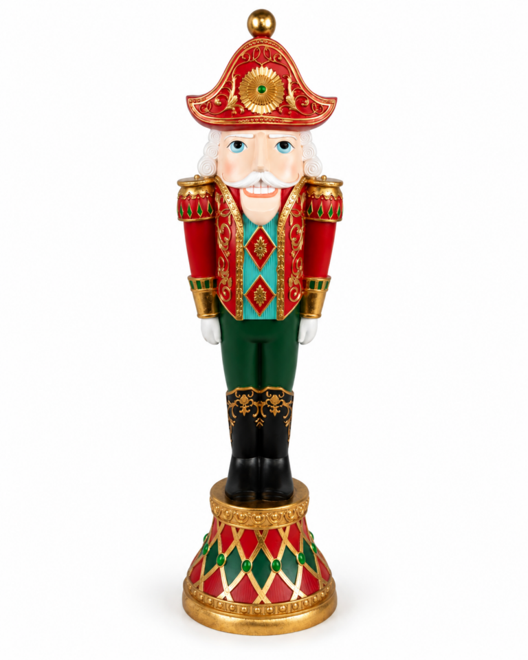 Red and Gold Christmas Nutcracker on Drum Base – 61cm