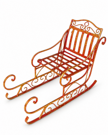 Red & Gold Metal Christmas Sleigh Decoration – 51cm