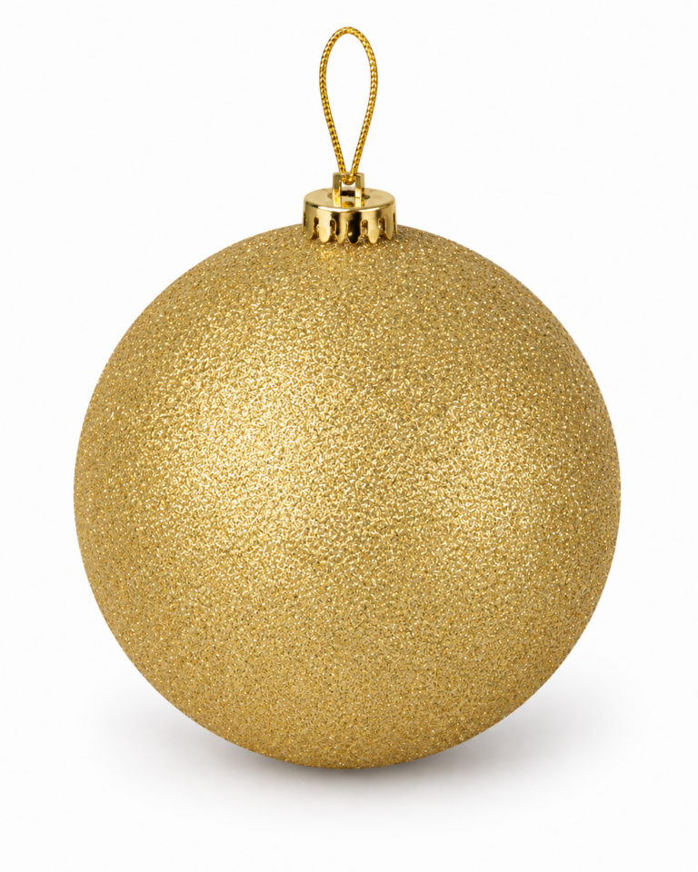 Gold Glitter Christmas Bauble – 15cm