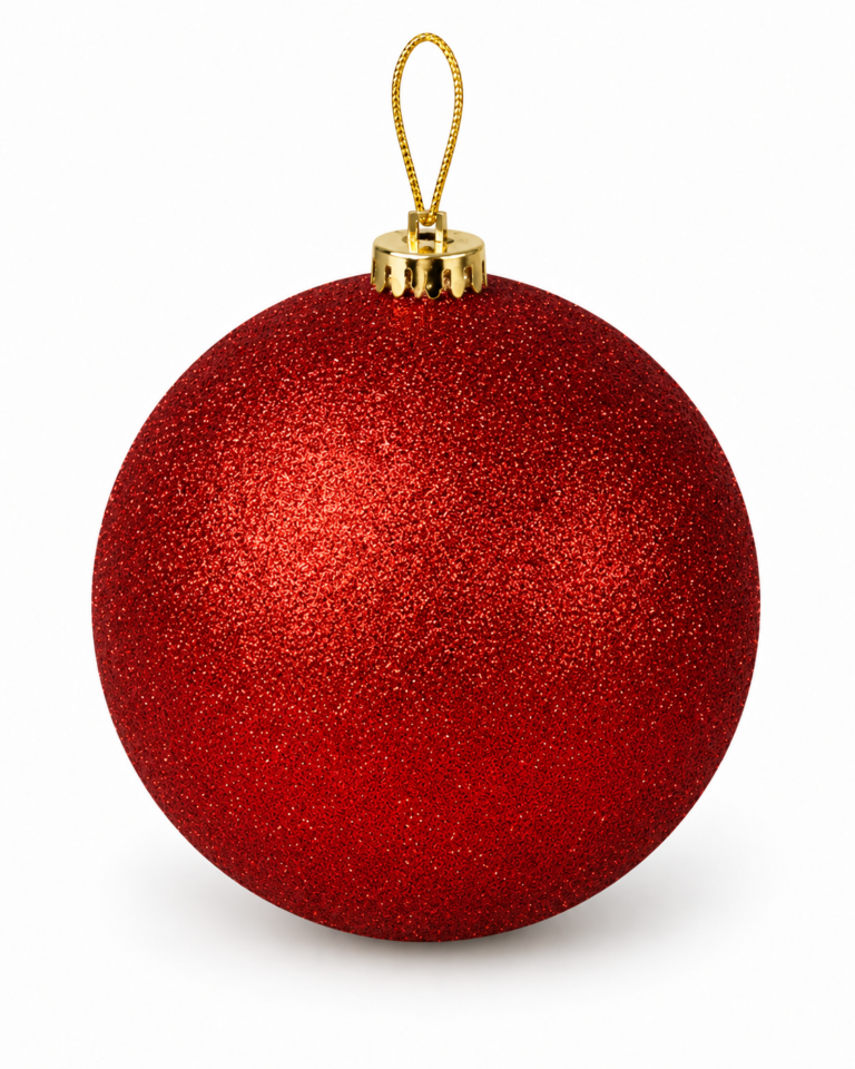 Red Glitter Christmas Bauble – 15cm