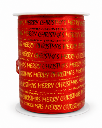 Red Merry Christmas Curling Ribbon – 250m