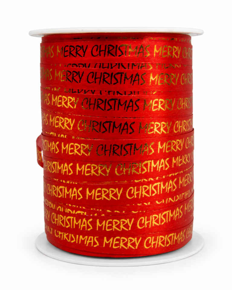 Red Merry Christmas Curling Ribbon – 250m