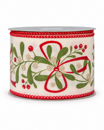 Mistletoe Christmas Ribbon – 6cm x 10 Yards