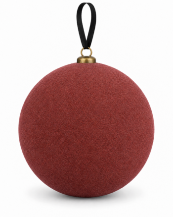 Plum Flocked Christmas Bauble – 15cm