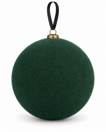Green Flocked Christmas Bauble – 15cm