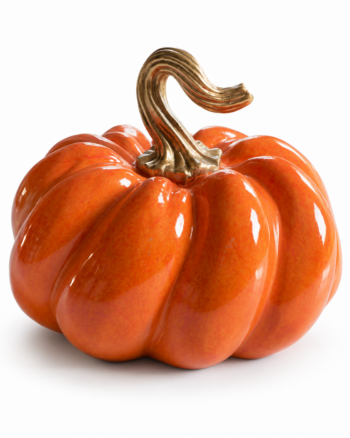 Glossy Orange Pumpkin Decoration – 19cm