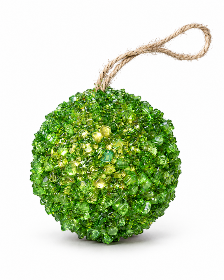 Crystal-Effect Christmas Bauble – Green – 8cm