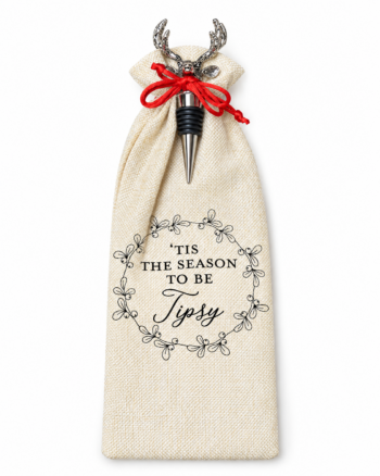 Christmas Wine Bottle Bag & Stag Stopper – ’Tis the Season to Be Tipsy