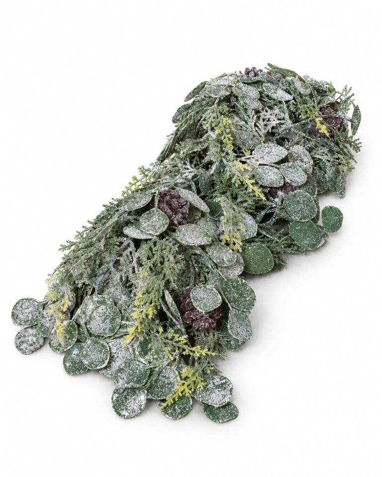 Glittered Eucalyptus Christmas Garland – 180cm