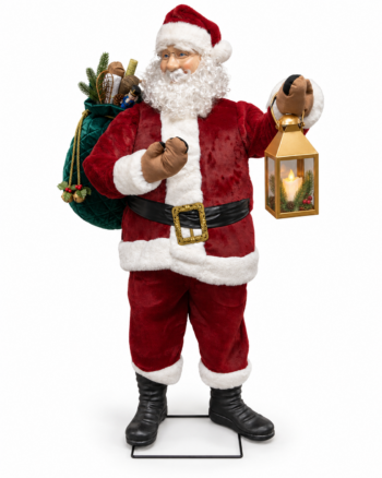 Deluxe Singing Santa Christmas Figure with Lantern