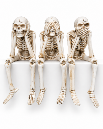 See, Hear and Speak No Evil Skeleton Shelf Sitters – Set of 3