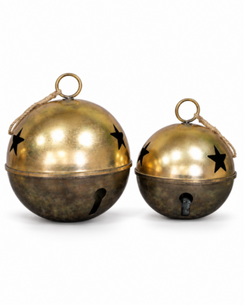 Giant Gold Christmas Jingle Bells – Set of 2