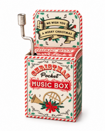 We Wish You a Merry Christmas Hand-Crank Christmas Music Box