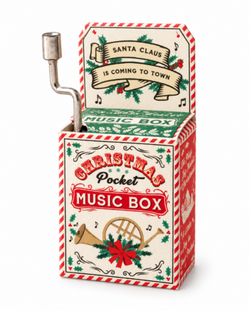 Santa Claus Is Coming to Town Hand-Crank Christmas Music Box