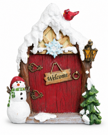 Christmas Fairy Door Decoration – Snowman and Tree