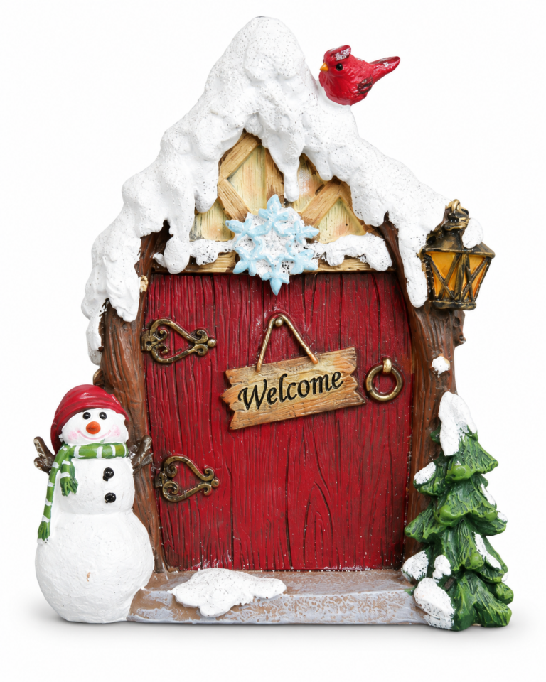Christmas Fairy Door Decoration – Snowman and Tree