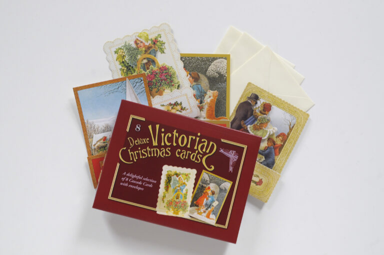 Deluxe Victorian Christmas Cascade Cards – Box of 8