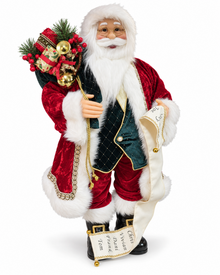 Santa with Naughty or Nice List Christmas Figure – 90cm