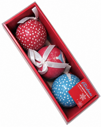 Decoupage Christmas Baubles – Set of 3