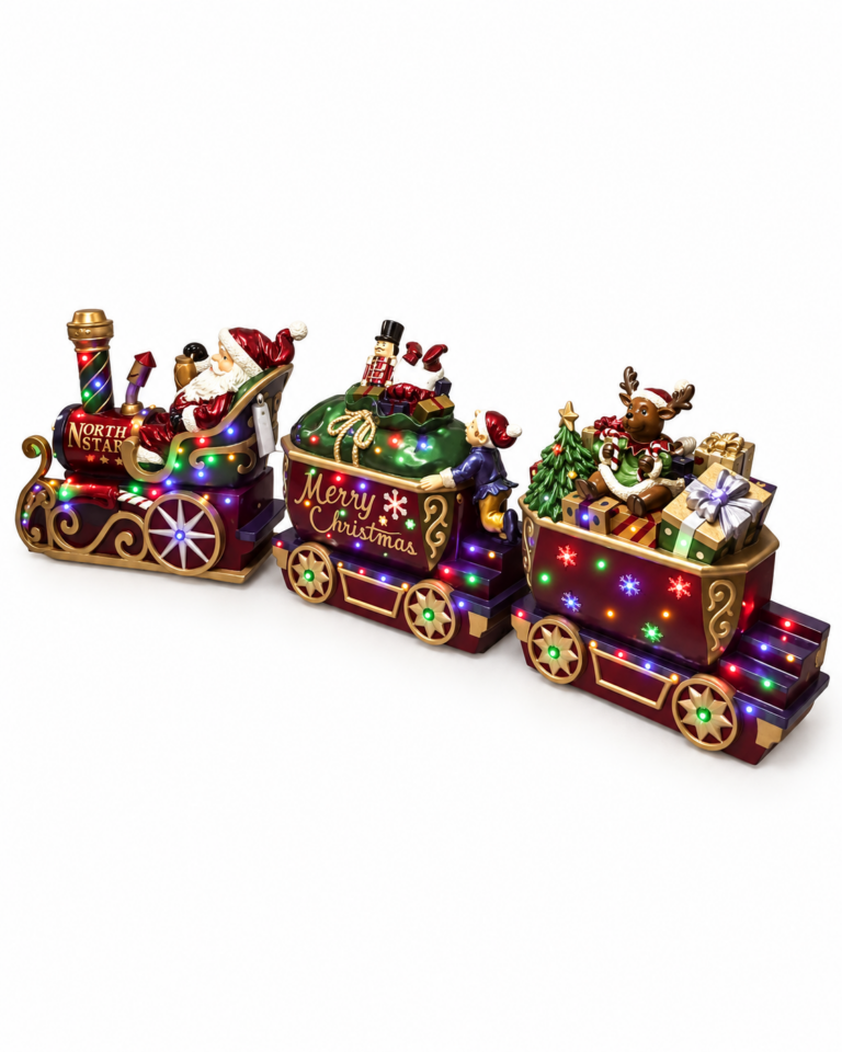 Extra Large Christmas Train Display – 3-Piece Resin Set