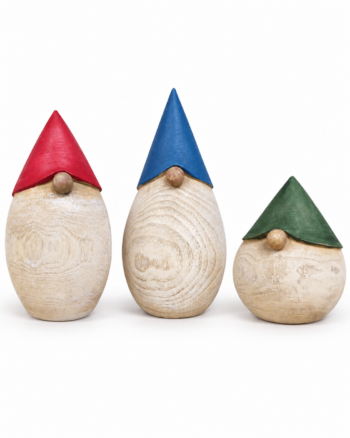 Wood-Effect Christmas Gnome Ornaments – Set of 3