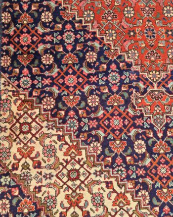 Burnt Orange and Blue Hand Woven Bijar Medallion Rug – JRJ04
