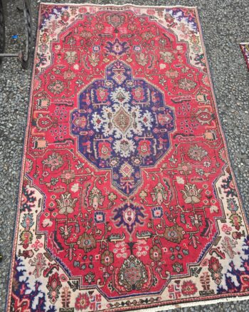 Vintage Persian Tabriz Red Ground Large Wool Rug – JRJ05