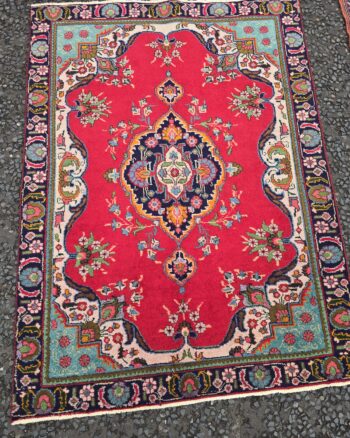 Multi Coloured Hand Woven Persian Heriz Wool Rug – JRJ07