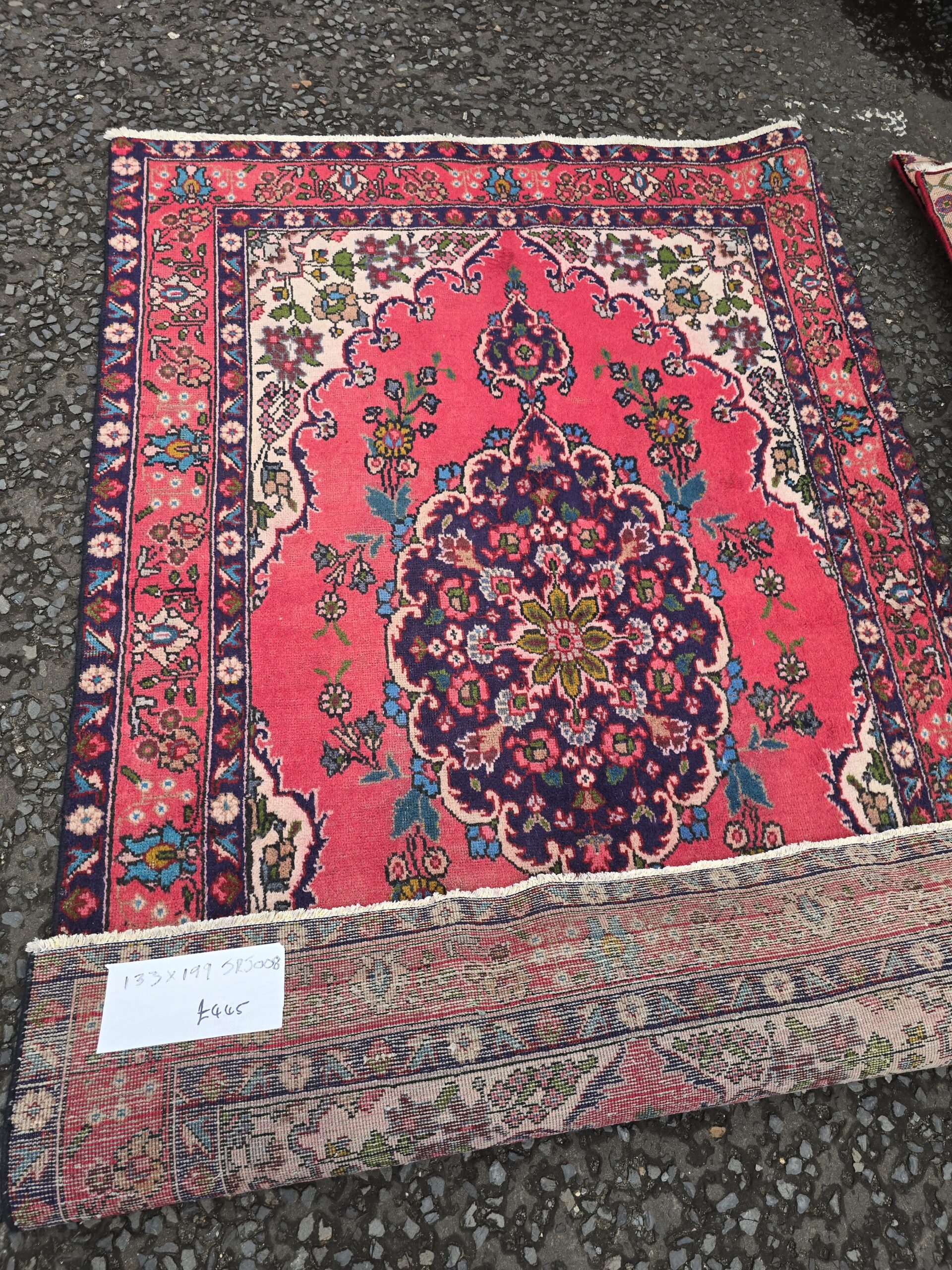 Pink Floral Pattern Persian Tabriz Style Rug – JRJ08