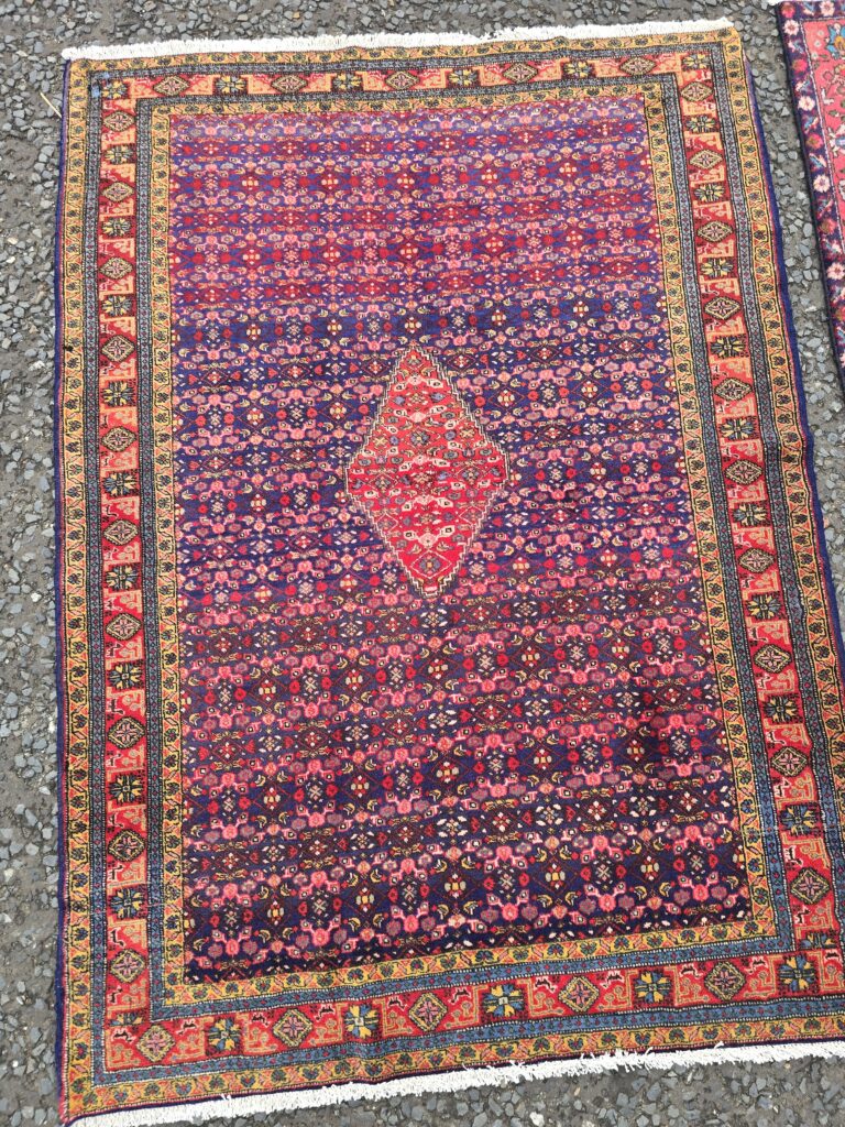 Deep Blue Hand Woven Persian Rug with All Over Design - JRJ12